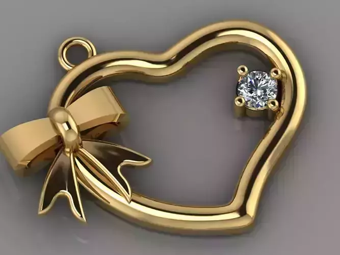 GC GOLD H126- Heart Diamond Gold necklace