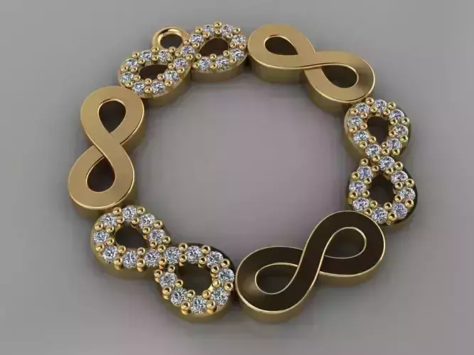 GC GOLD H128- infinity Diamond Gold necklace