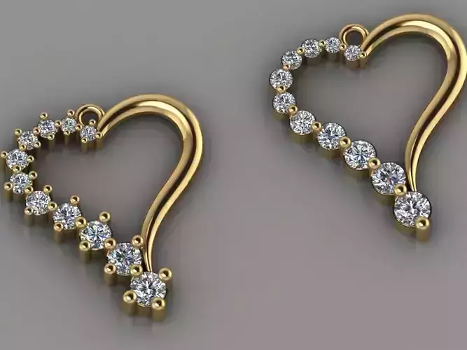 GC GOLD H132- heart Diamond Gold necklace
