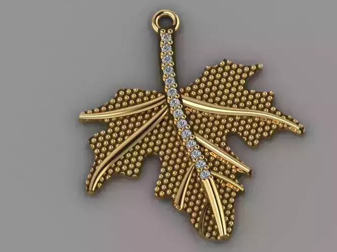 GC GOLD H136- leaf Diamond Gold necklace