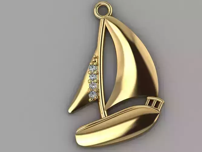 GC GOLD H138- ship Diamond Gold necklace