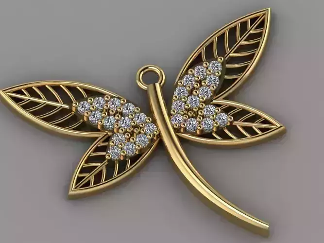 GC GOLD H141-Butterfly Diamond Gold necklace