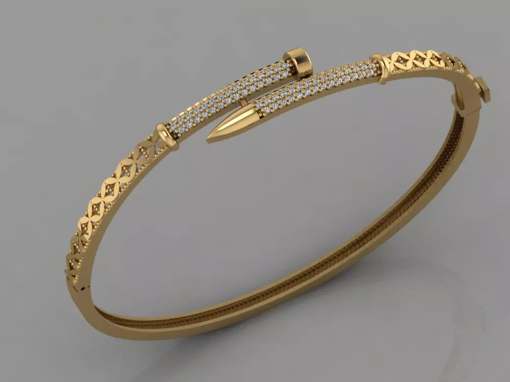GC GOLD BRC001- Diamond BRACELET 3D print model_0