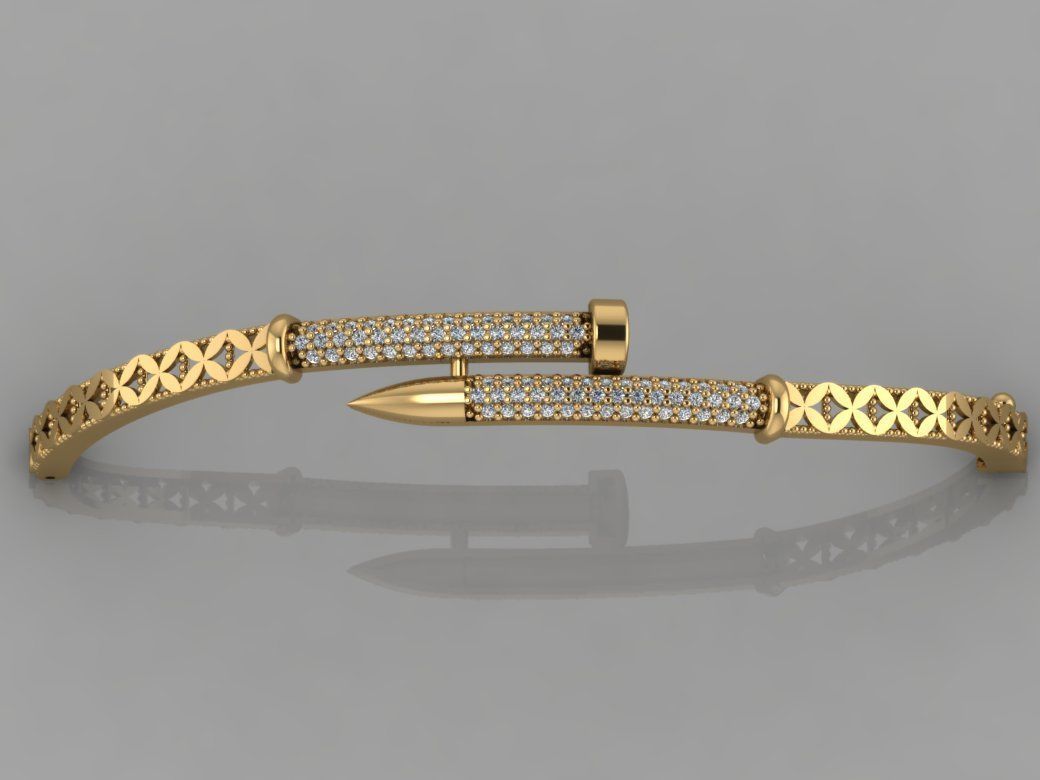 GC GOLD BRC001- Diamond BRACELET 3D print model_1