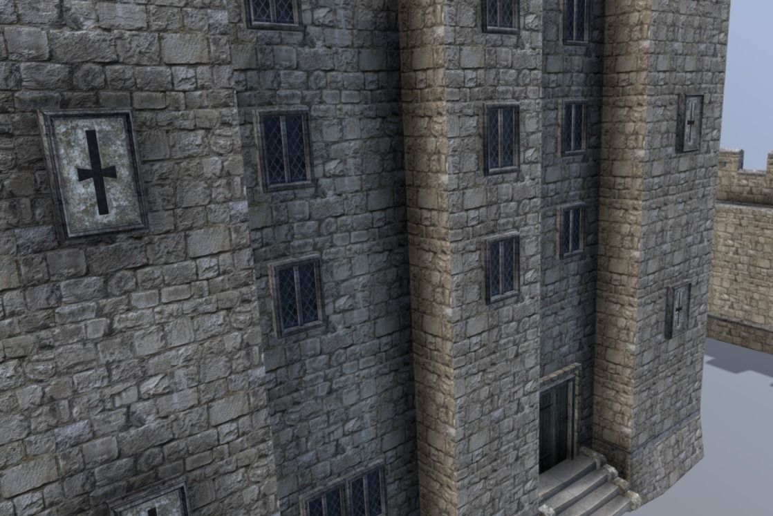 Medieval Celtic Castle Low-poly 3D model_3