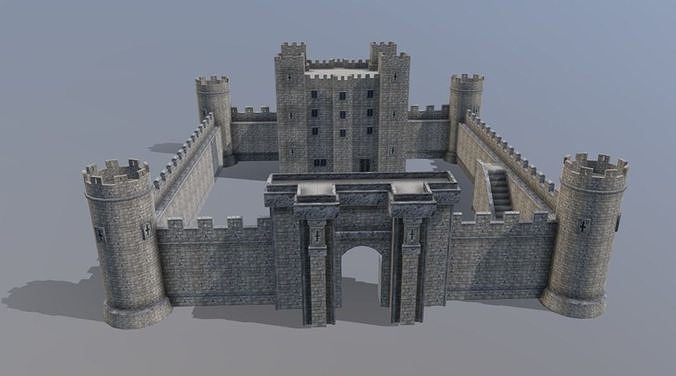 Medieval Celtic Castle Low-poly 3D model