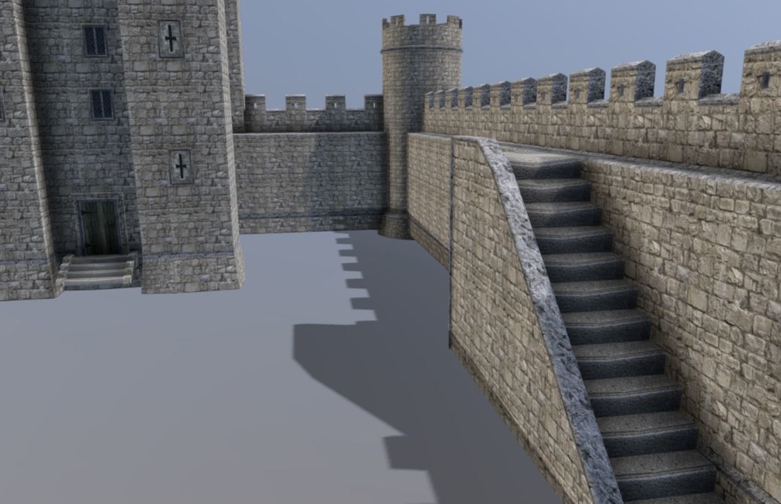 Medieval Celtic Castle Low-poly 3D model_5