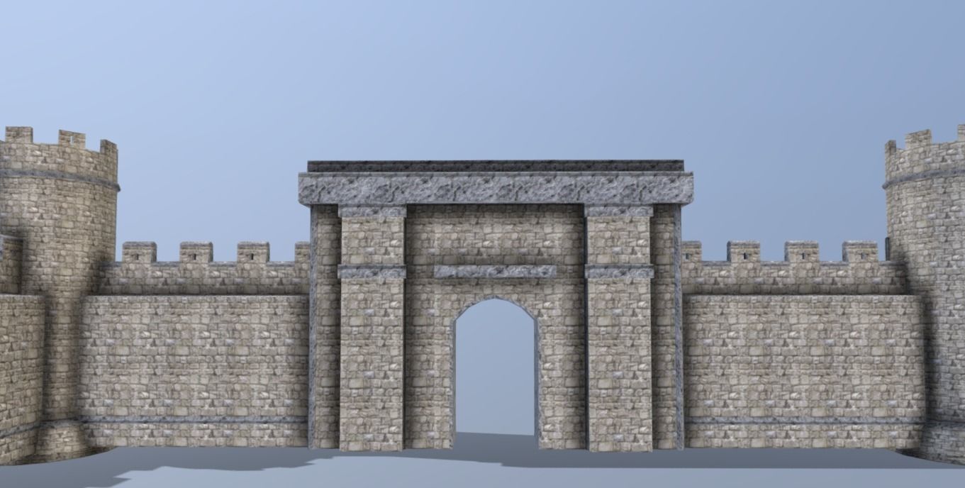 Medieval Celtic Castle Low-poly 3D model_7