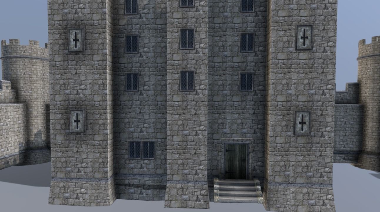 Medieval Celtic Castle Low-poly 3D model_6