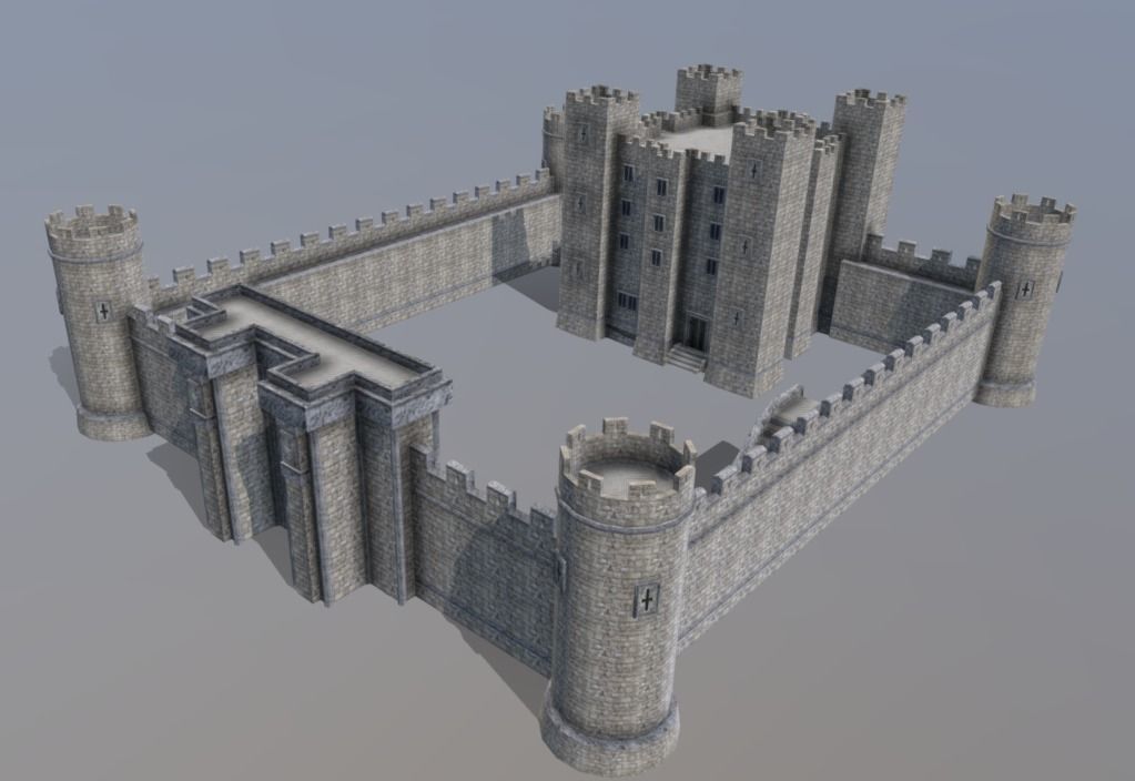 Medieval Celtic Castle Low-poly 3D model_2