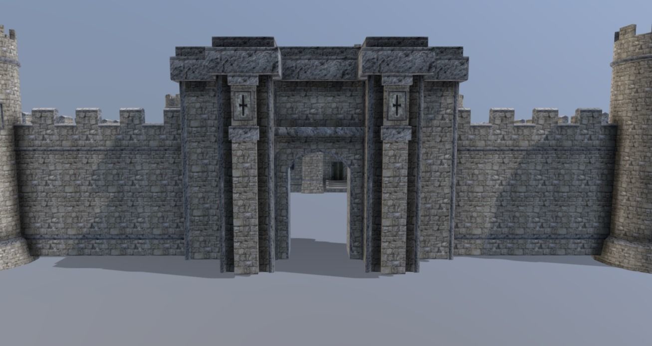 Medieval Celtic Castle Low-poly 3D model_4