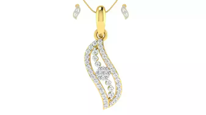 Women pendant earrings set 3dm mgx render detail 