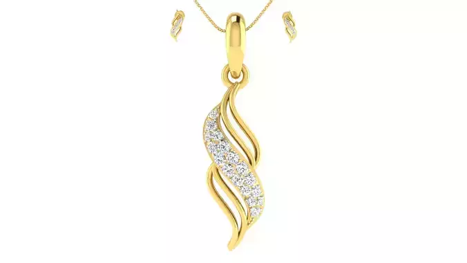 Women pendant earrings set 3dm mgx render detail 