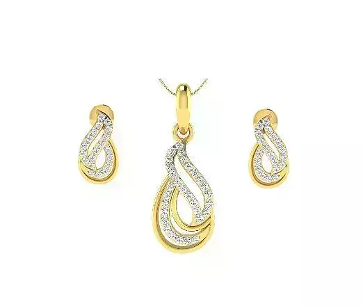 Women pendant earrings set 3dm mgx render detail 