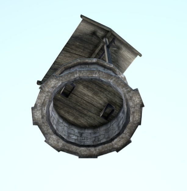 Medieval Village Well Low-poly 3D model_8