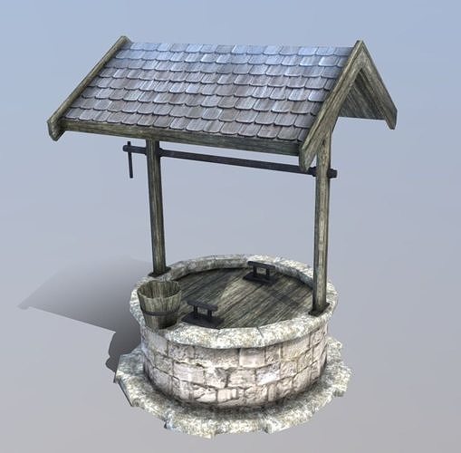 Medieval Village Well Low-poly 3D model