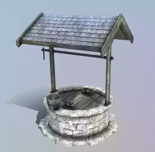 Medieval Village Well Low-poly 3D model