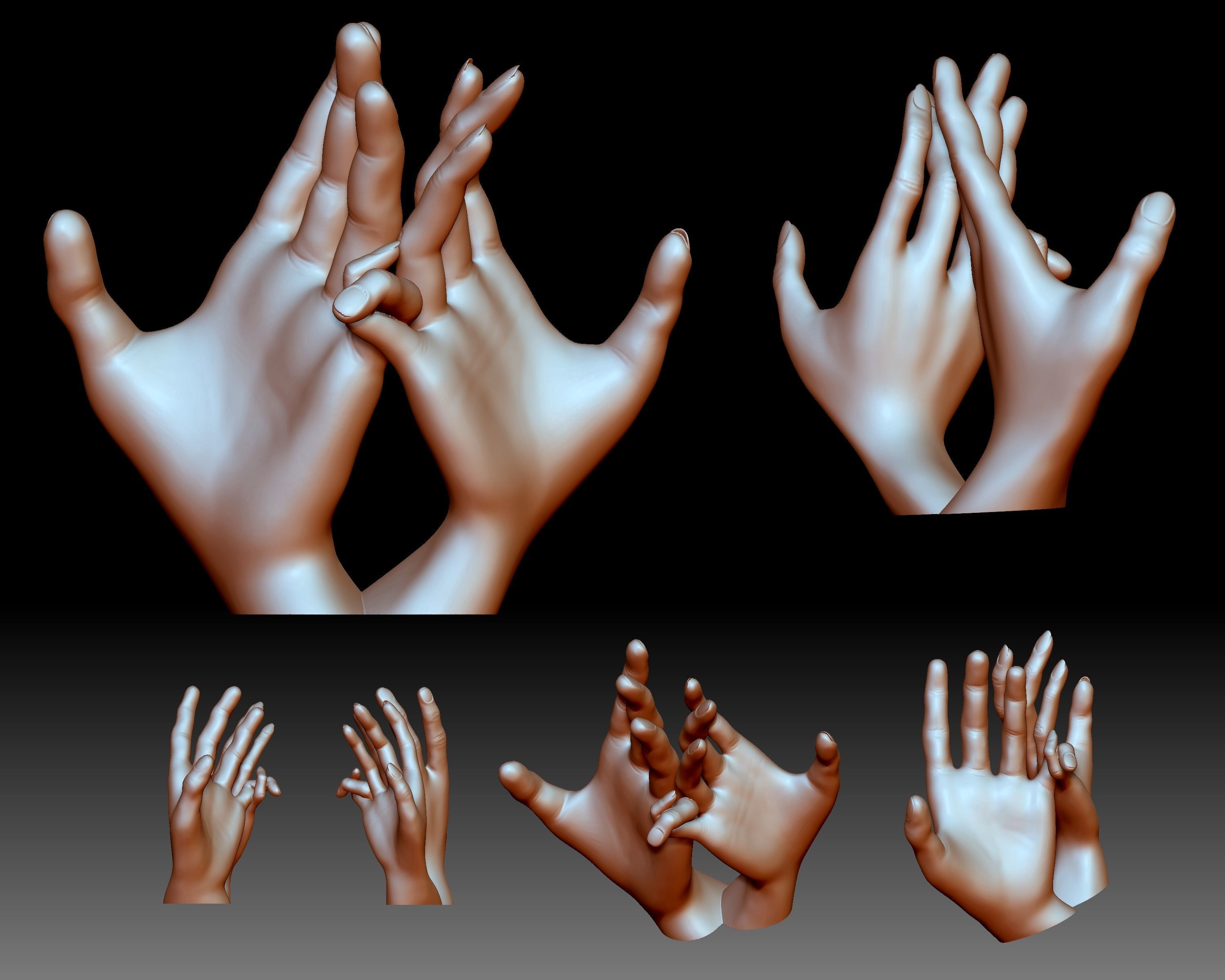 Hands couple in love 3D printable 3D print model_2