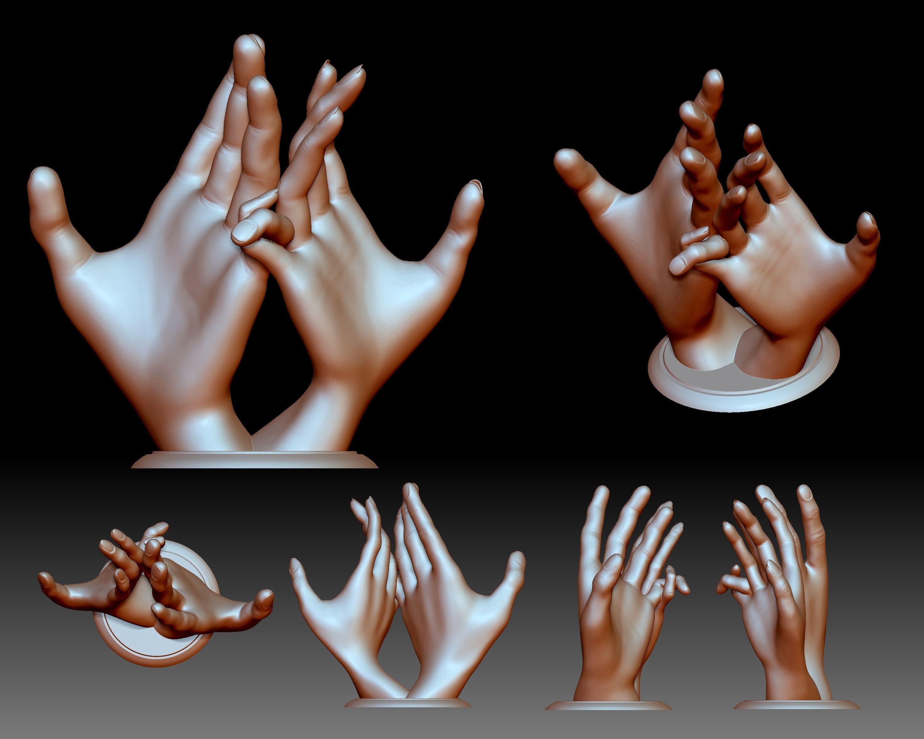 Hands couple in love 3D printable 3D print model_4