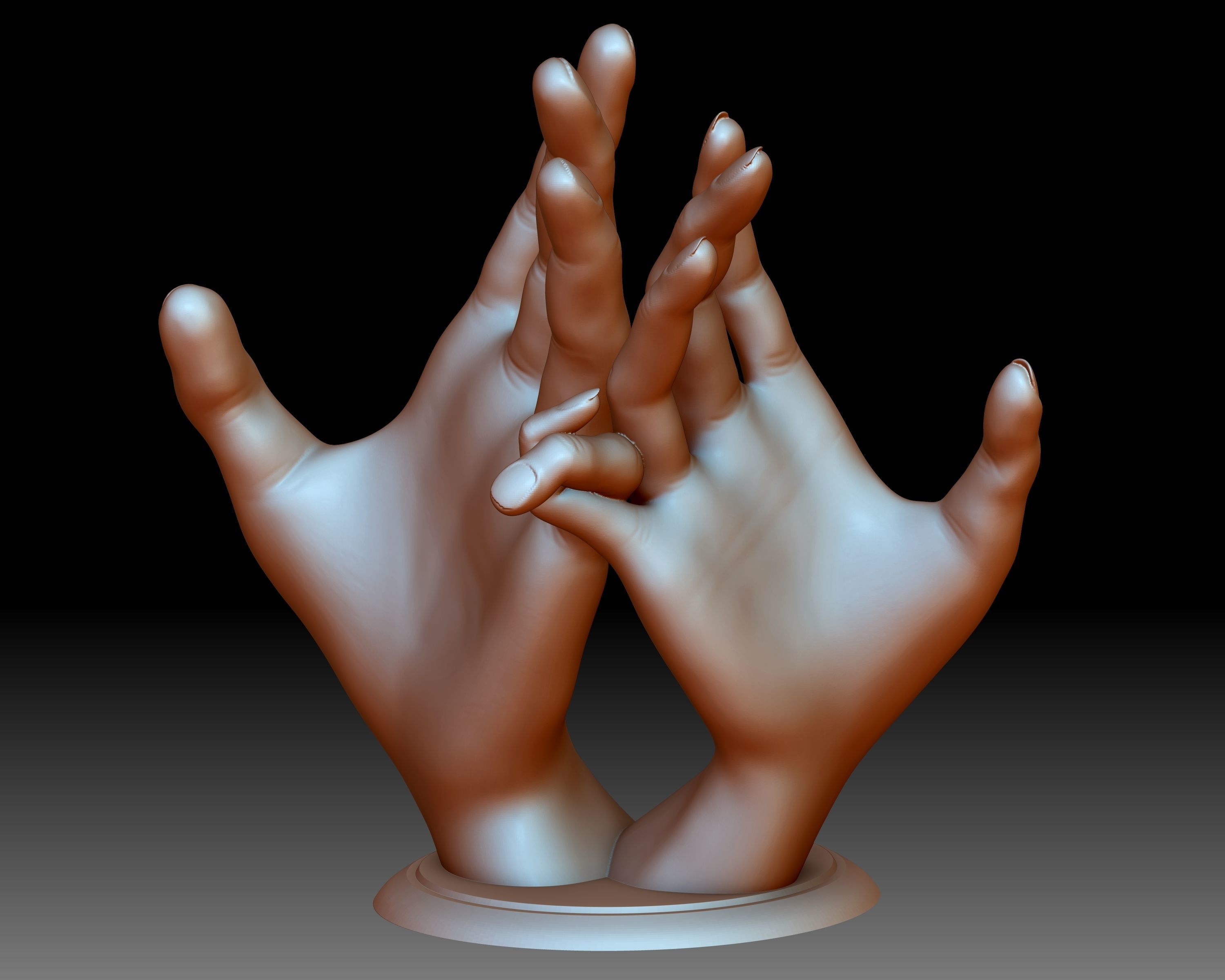 Hands couple in love 3D printable 3D print model_3