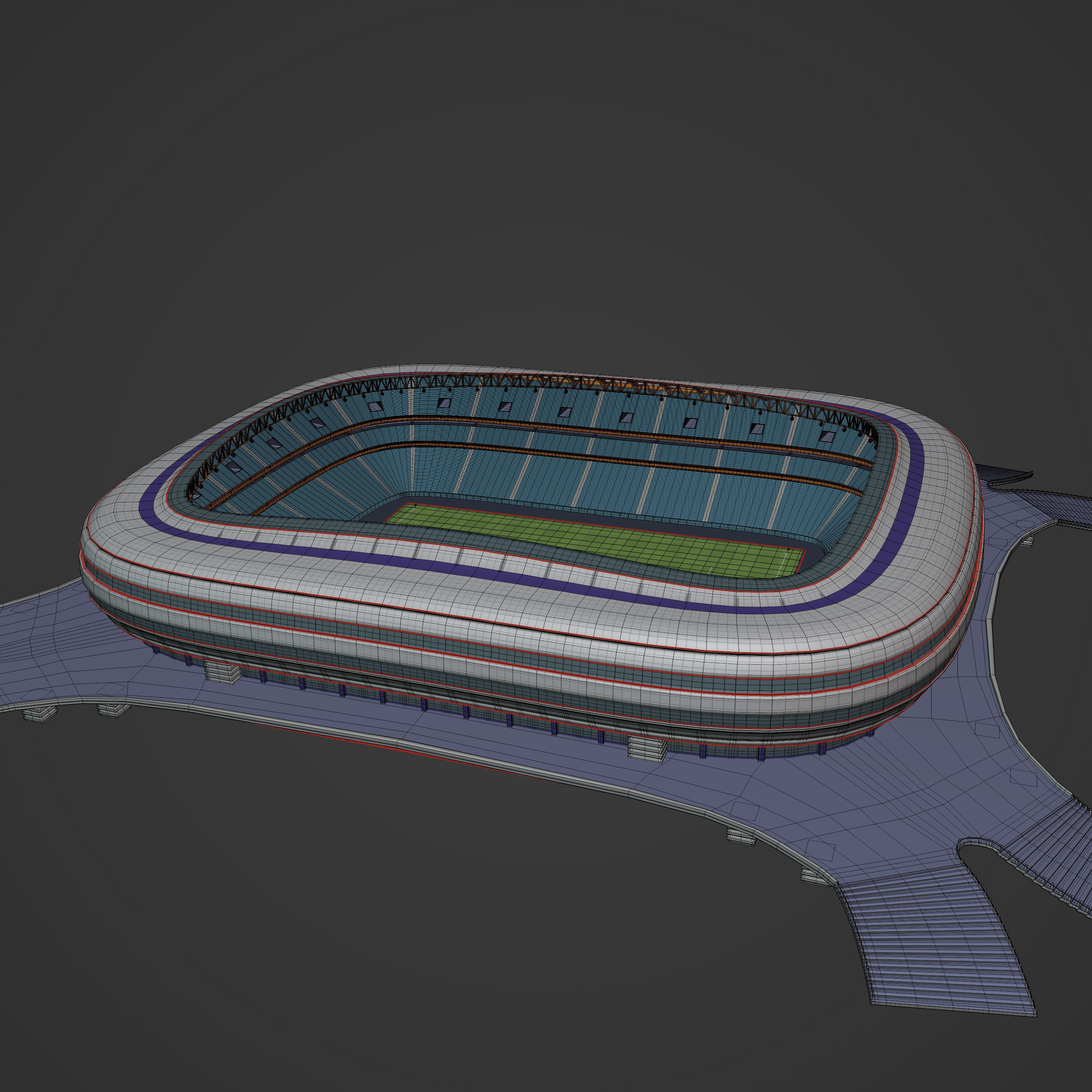 Generic Soccer Stadium 3D model_2