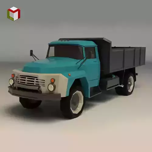Low Poly Vintage Truck 02 Low-poly 3D model