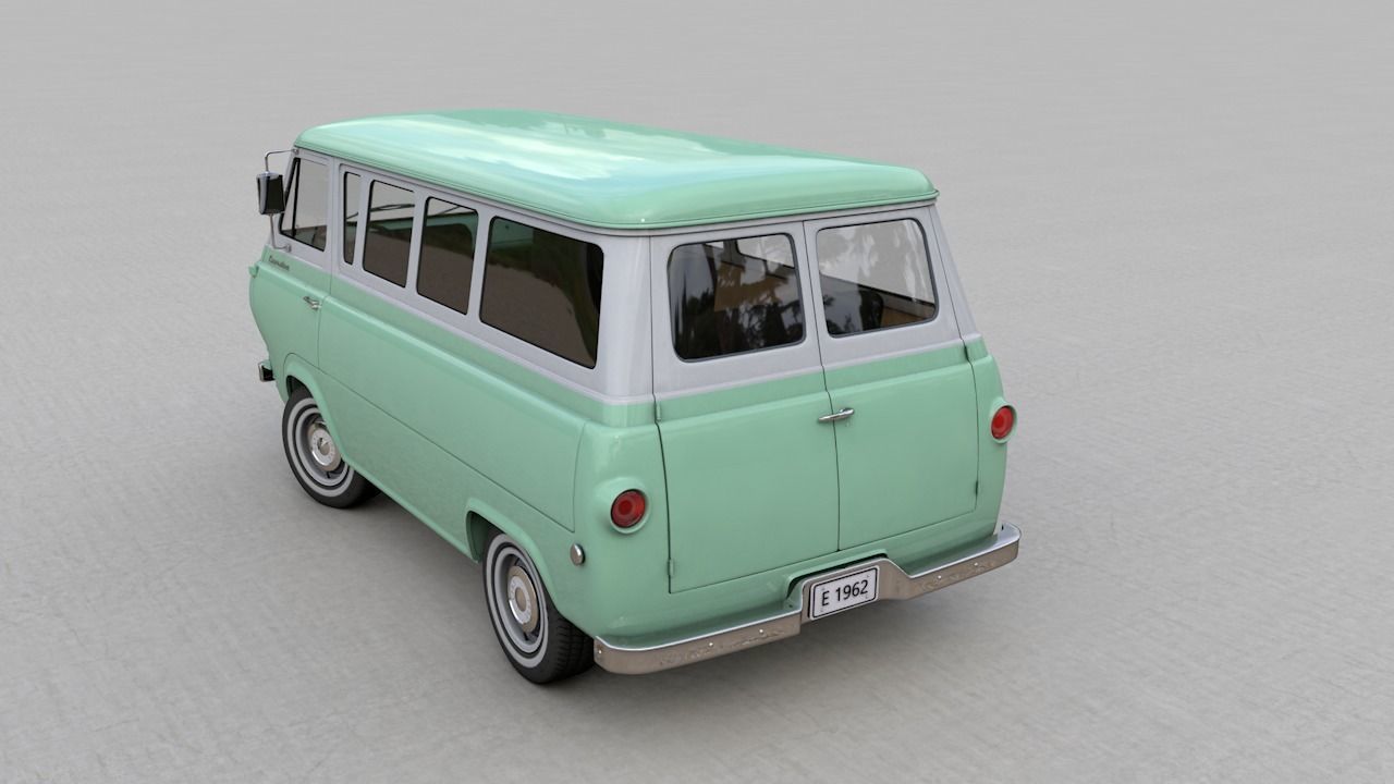 ECONOLINE E100  WINDOW VAN 1962 3D model_3