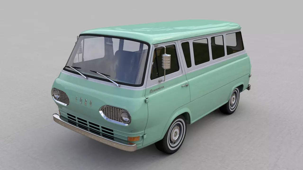 ECONOLINE E100  WINDOW VAN 1962 3D model_0