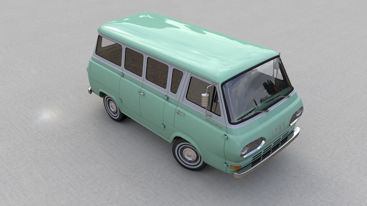 ECONOLINE E100  WINDOW VAN 1962 3D model_4