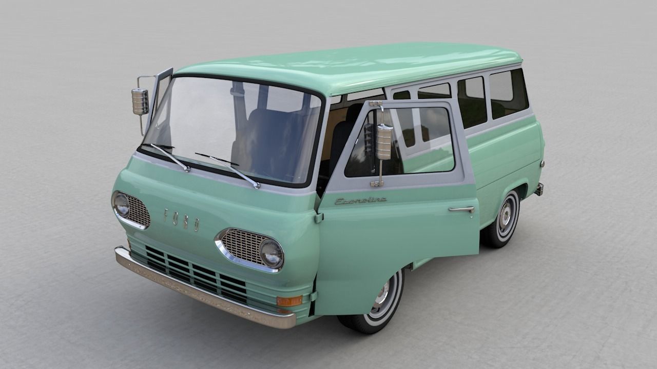 ECONOLINE E100  WINDOW VAN 1962 3D model_1
