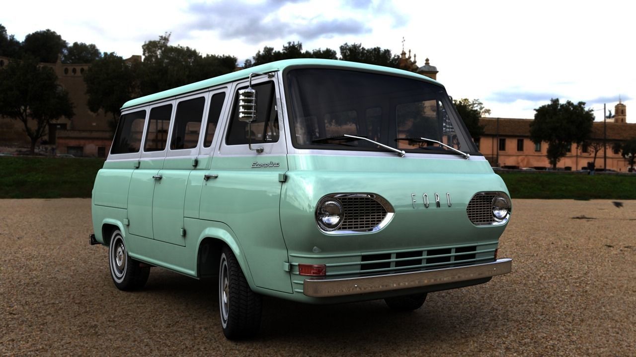 ECONOLINE E100  WINDOW VAN 1962 3D model_11