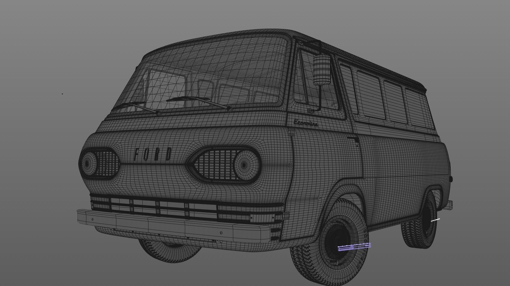 ECONOLINE E100  WINDOW VAN 1962 3D model_20