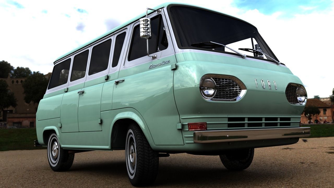 ECONOLINE E100  WINDOW VAN 1962 3D model_16