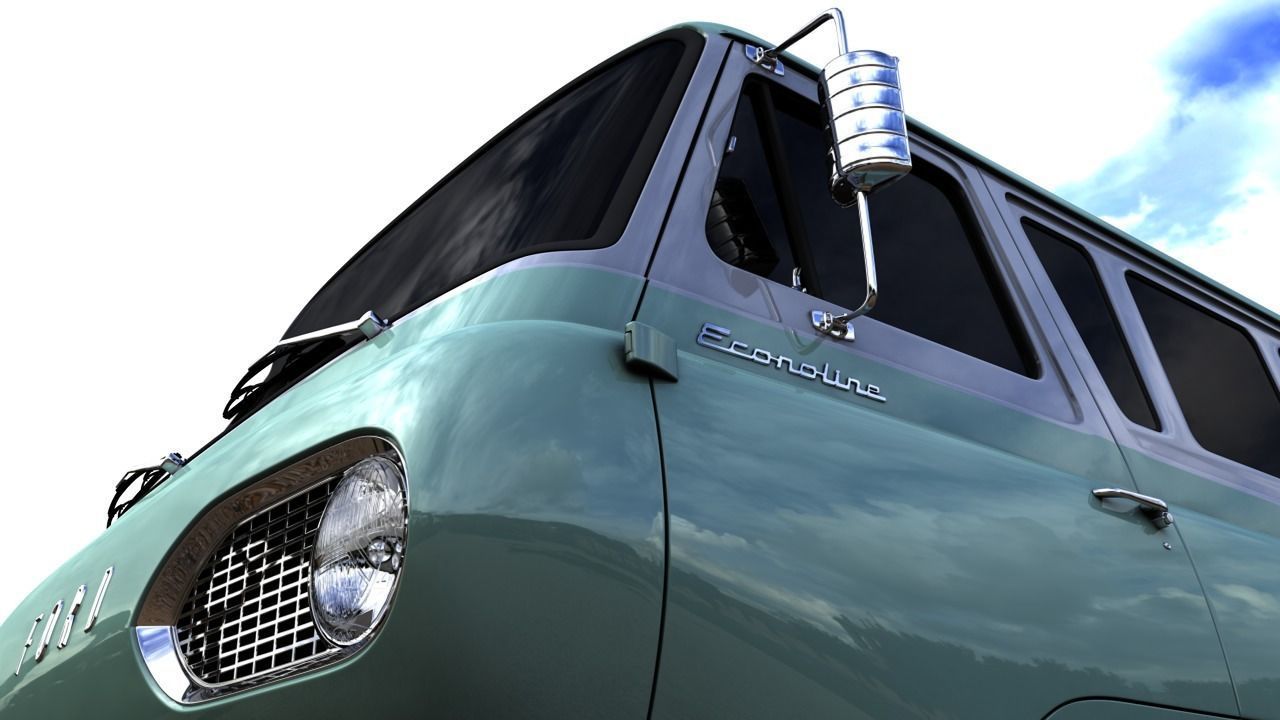 ECONOLINE E100  WINDOW VAN 1962 3D model_10