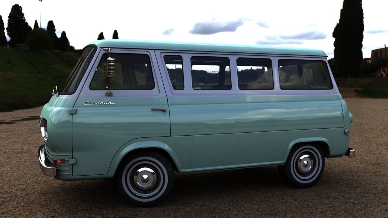 ECONOLINE E100  WINDOW VAN 1962 3D model_14