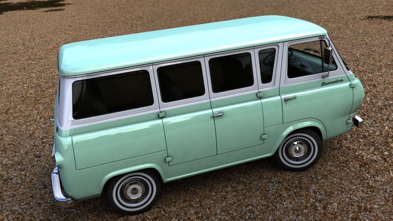 ECONOLINE E100  WINDOW VAN 1962 3D model_15
