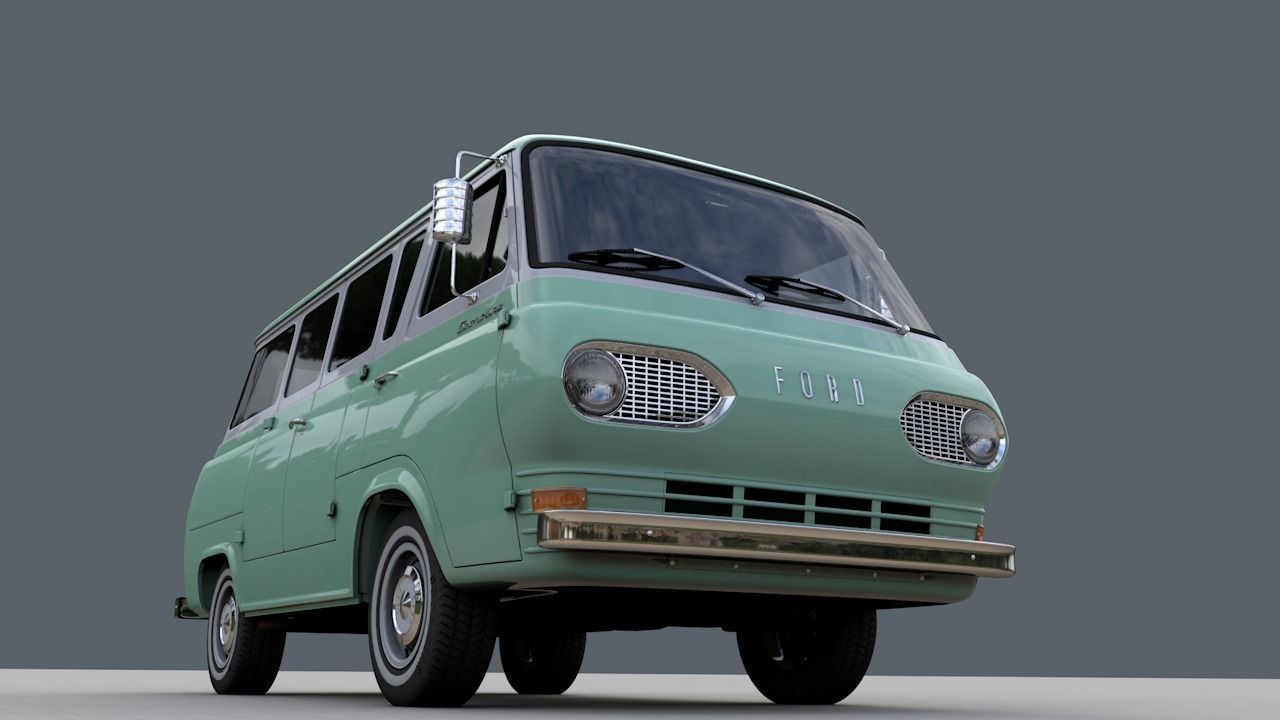 ECONOLINE E100  WINDOW VAN 1962 3D model_6