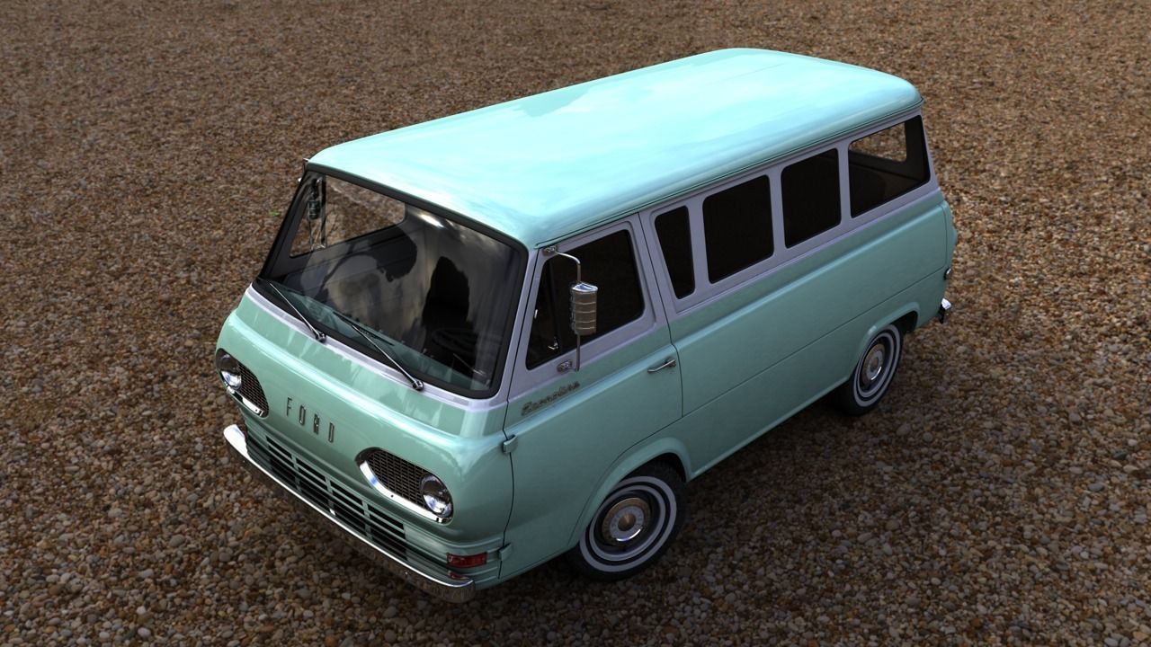 ECONOLINE E100  WINDOW VAN 1962 3D model_12