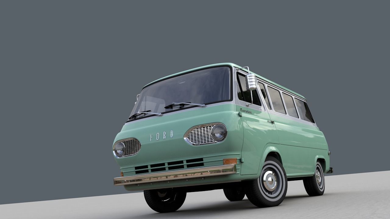 ECONOLINE E100  WINDOW VAN 1962 3D model_8