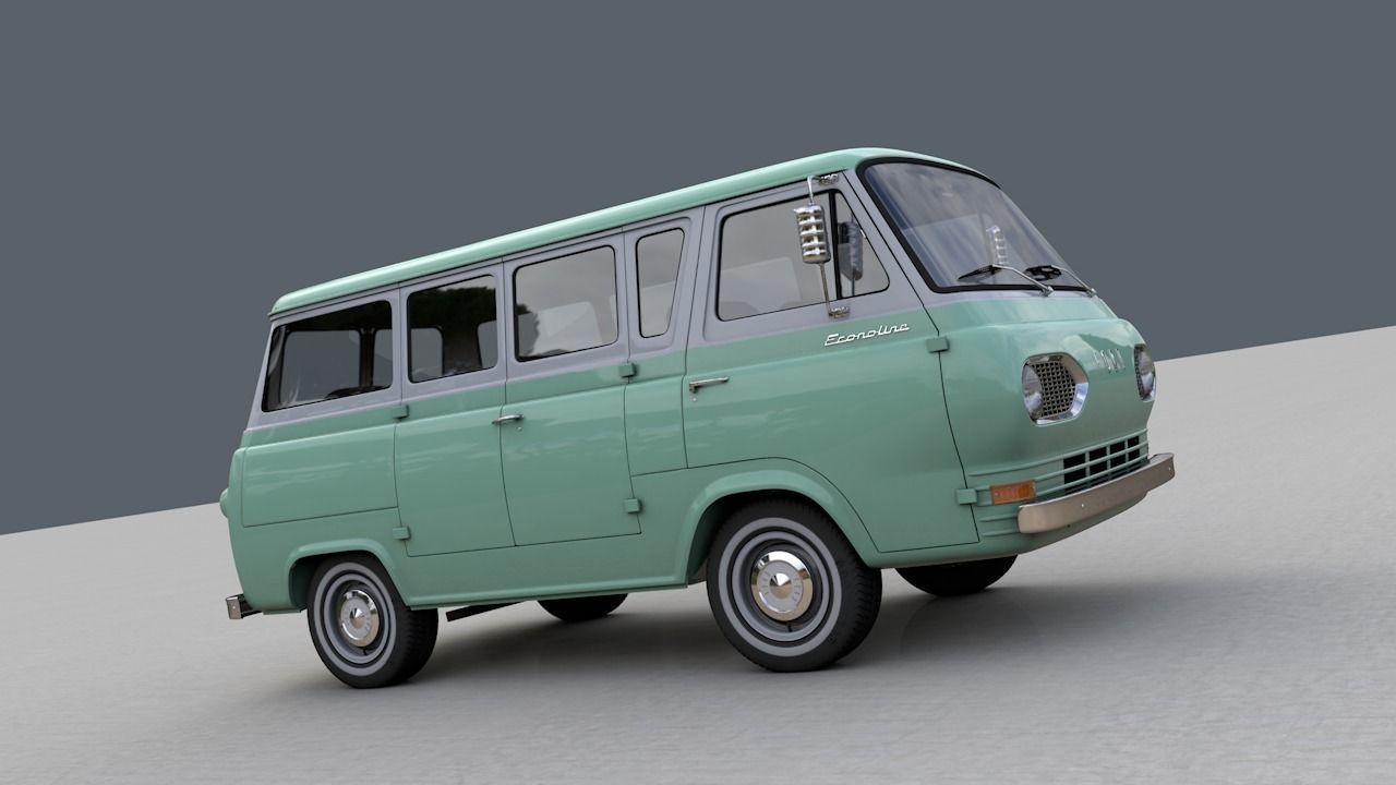 ECONOLINE E100  WINDOW VAN 1962 3D model_7