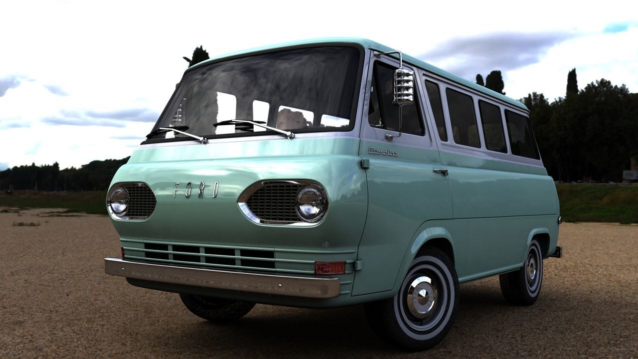 ECONOLINE E100  WINDOW VAN 1962 3D model_17