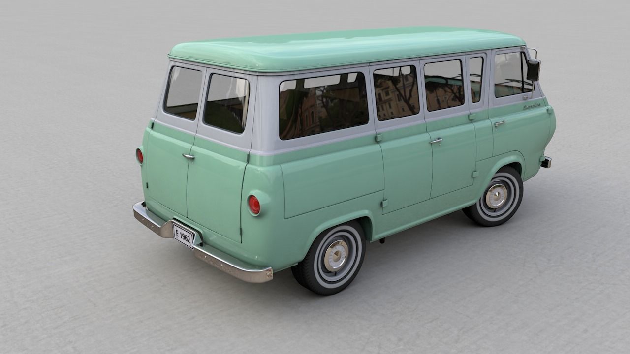 ECONOLINE E100  WINDOW VAN 1962 3D model_2