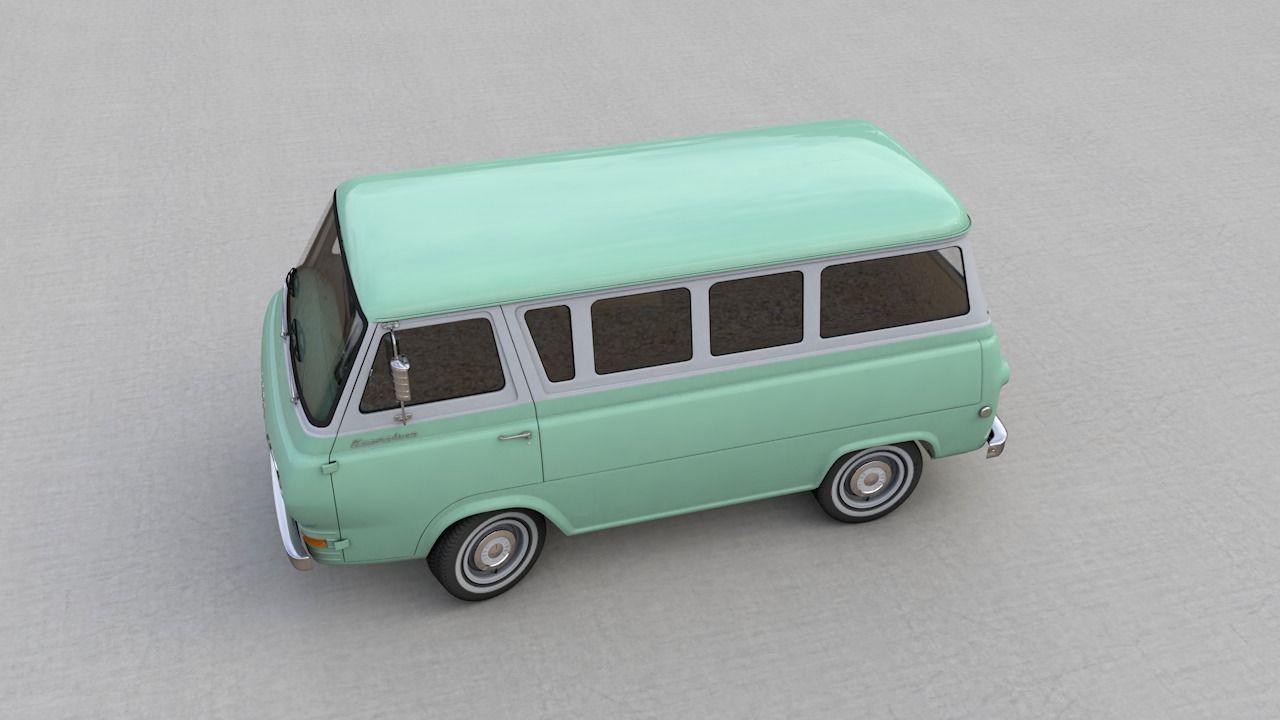 ECONOLINE E100  WINDOW VAN 1962 3D model_5