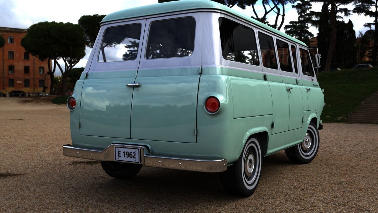 ECONOLINE E100  WINDOW VAN 1962 3D model_18
