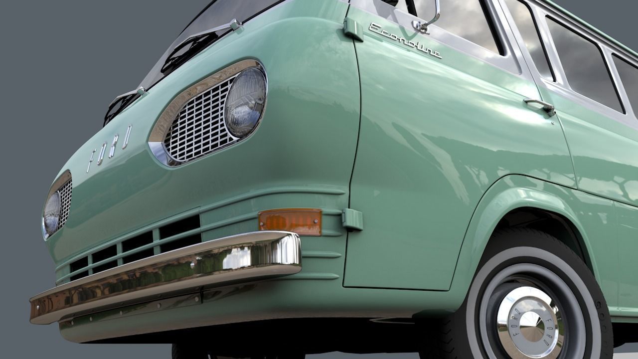 ECONOLINE E100  WINDOW VAN 1962 3D model_9