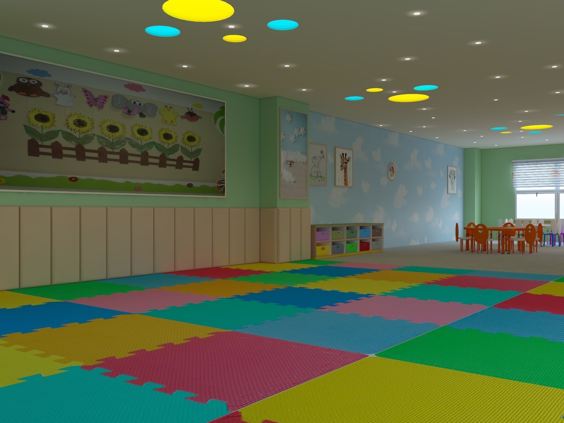 Cartoon Nursery Classroom 3D model_3