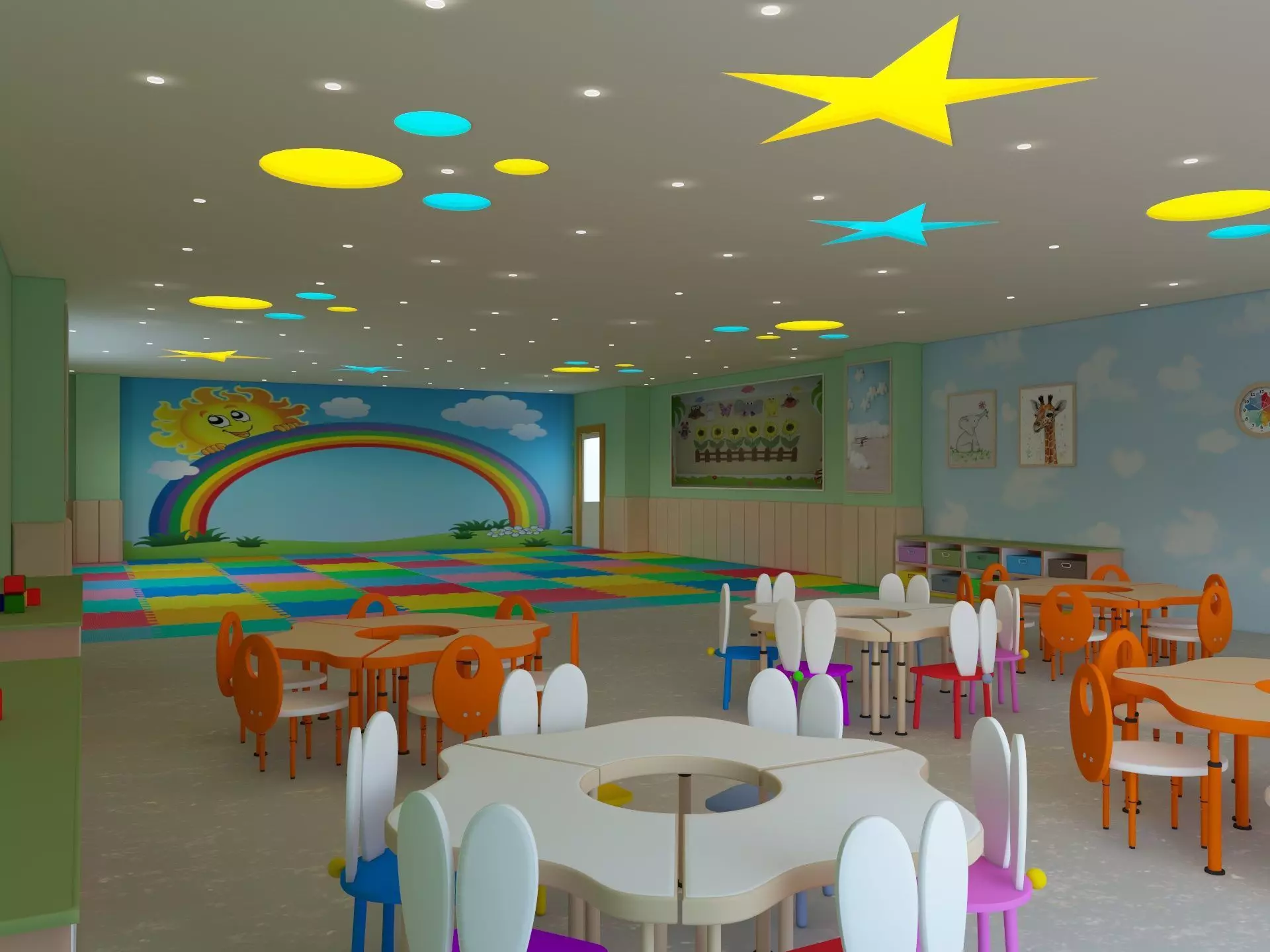 Cartoon Nursery Classroom 3D model_0