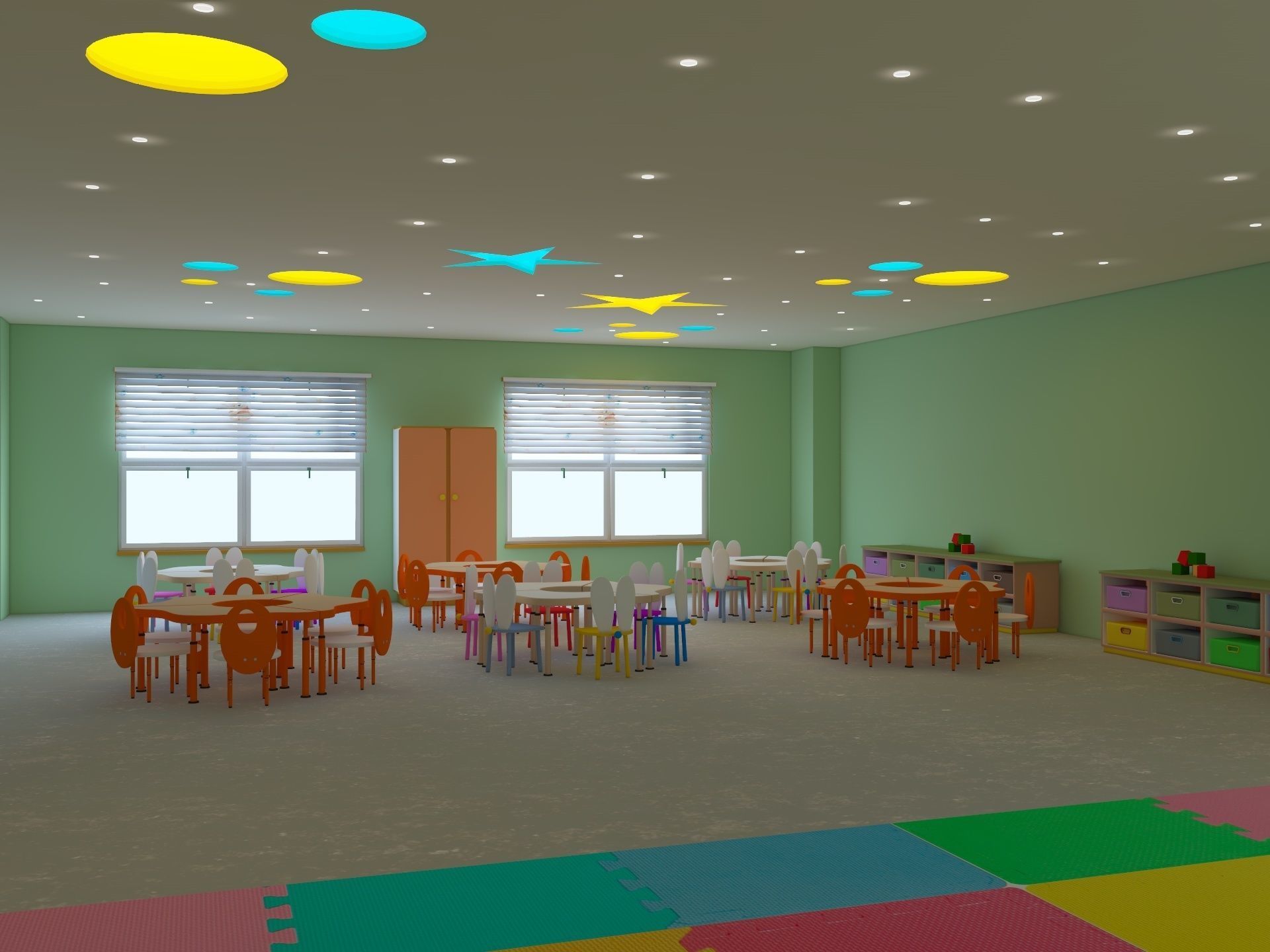 Cartoon Nursery Classroom 3D model_6