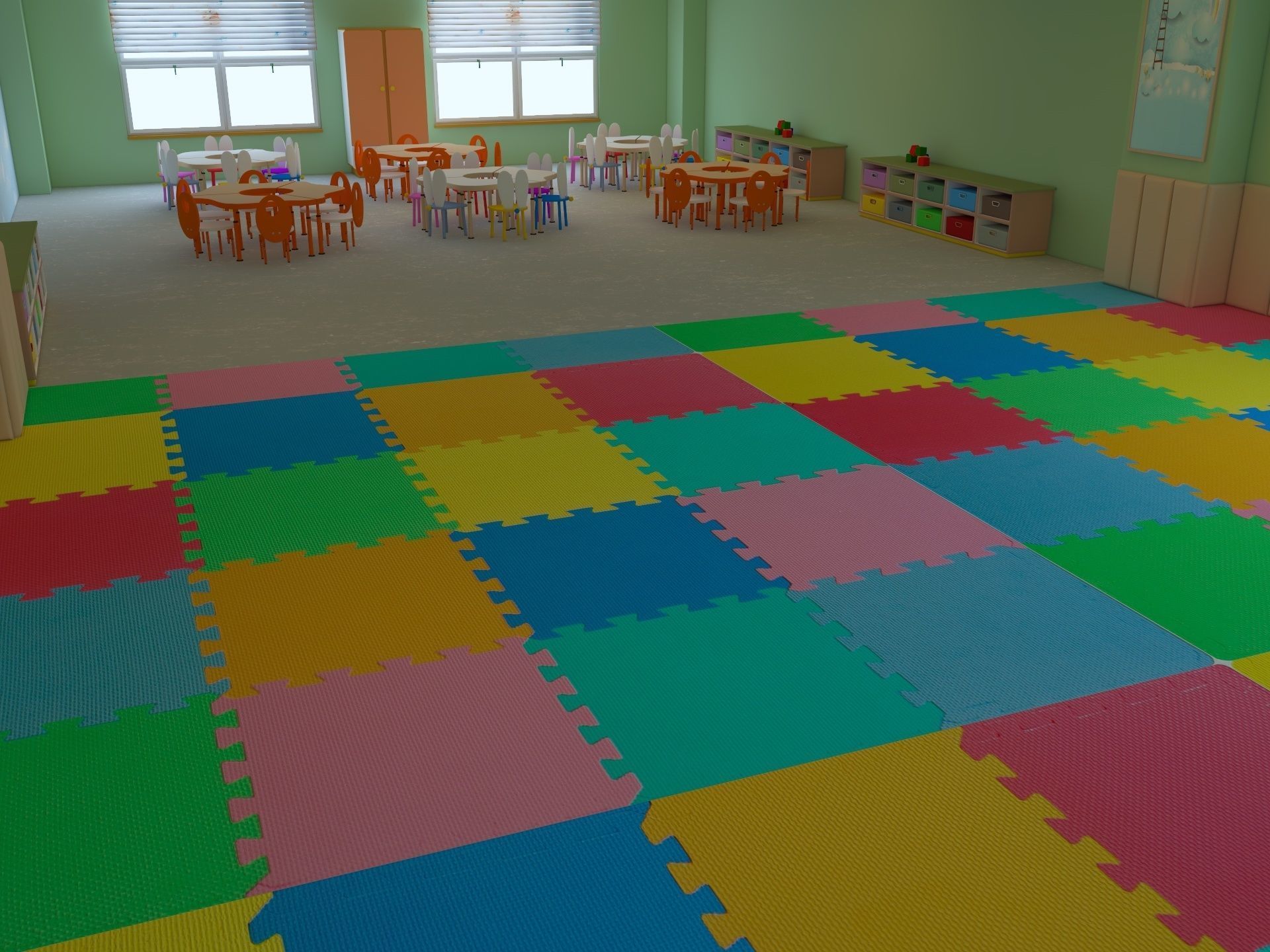 Cartoon Nursery Classroom 3D model_11