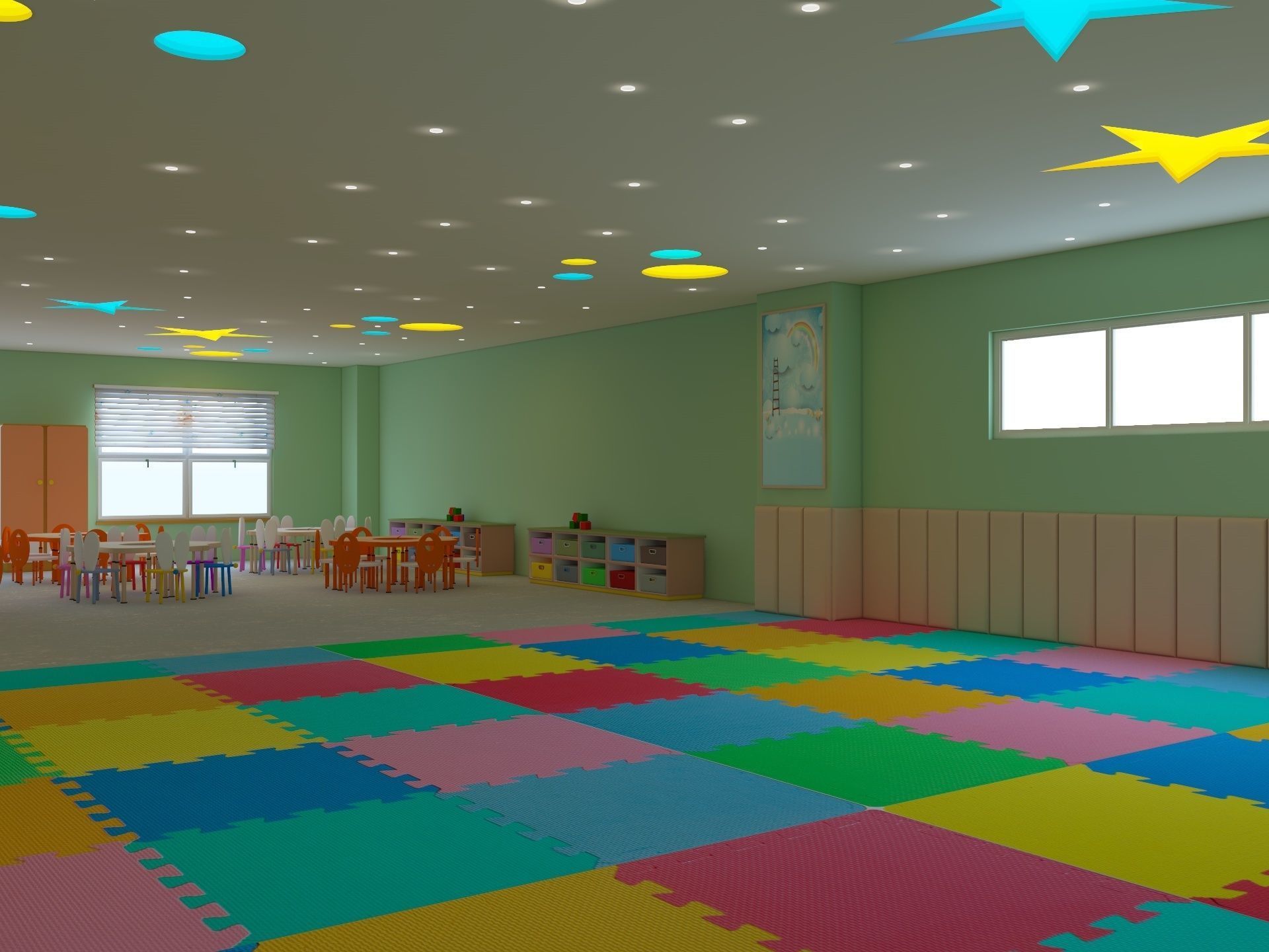 Cartoon Nursery Classroom 3D model_10
